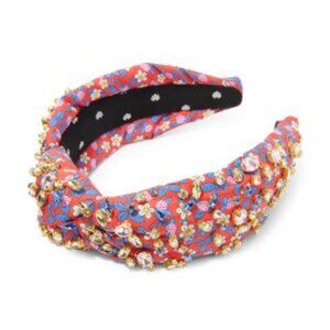 Lele Sadoughi Floral & Strawberry Gem Embellished Headband | Red